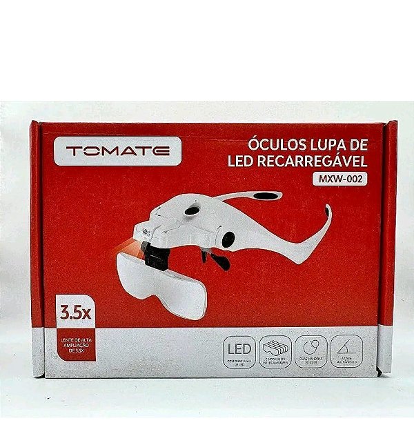 Oculos lupa de led recarregavel tomate mxw-002