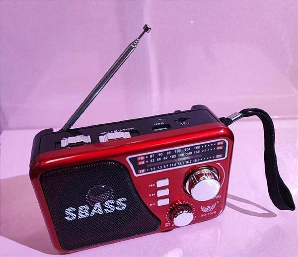 Caixa de som radio retro am-fm-p2-usb-tf-lanterna recarregavel lehmox les-1773