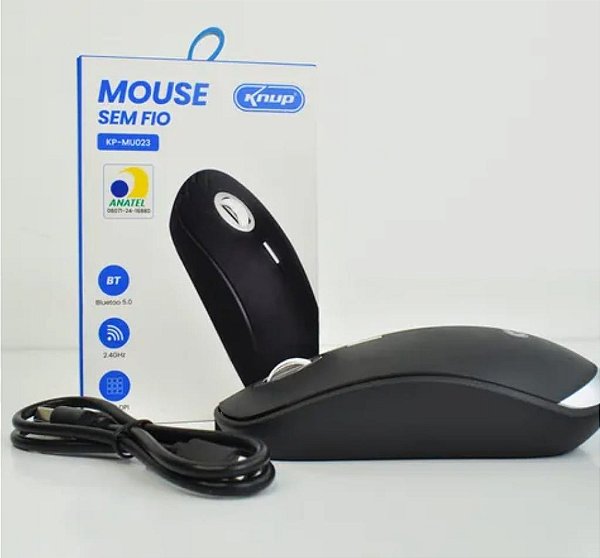 Mouse sem fio bluetooth wireless recarregavel knup kp-mu023