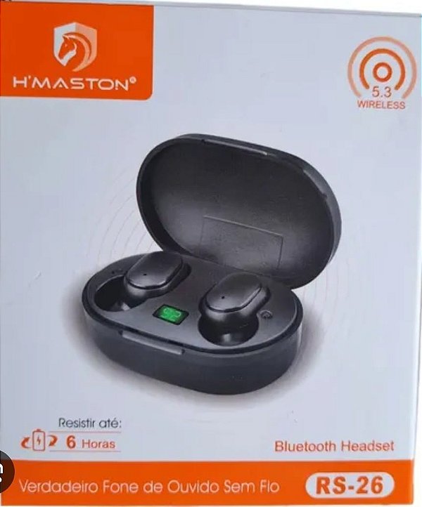 Fone de ouvido bluetooth h'maston rs26