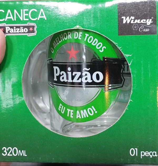 Caneca paizao 320 ml vidro fbc02014