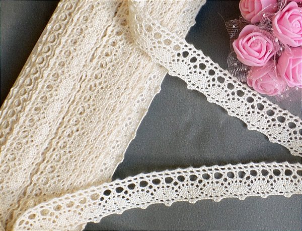 RA004 - 1,70cm x 10,00m | Renda Algodão - CRU