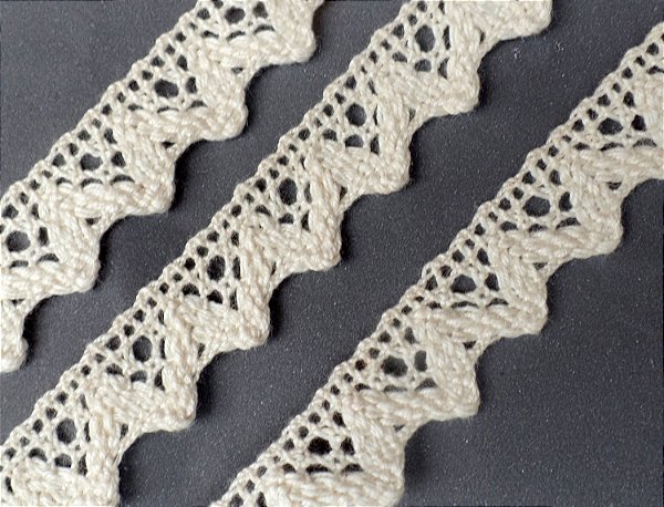 RA002 - 1,40cm x 10,00m | Renda Algodão - Cru