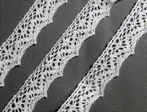 RA030 - 1,40cm x 10,00m | Renda Algodão - Branco