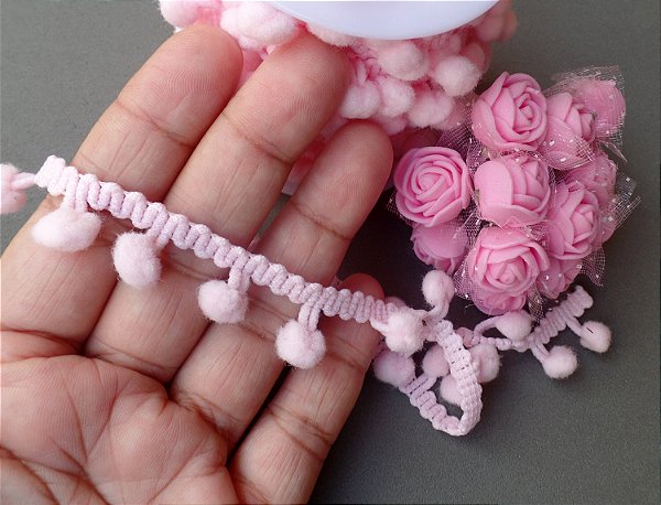 Pompom rosa bebê 1.6 cm - 10m