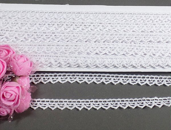 RA027 - 0,90cm x 10,00m | Renda Algodão - Branco