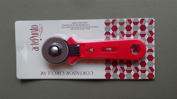 CR001-045- Cortador Circular manual rotativo c/protetor de segurança 45 MM vermelho