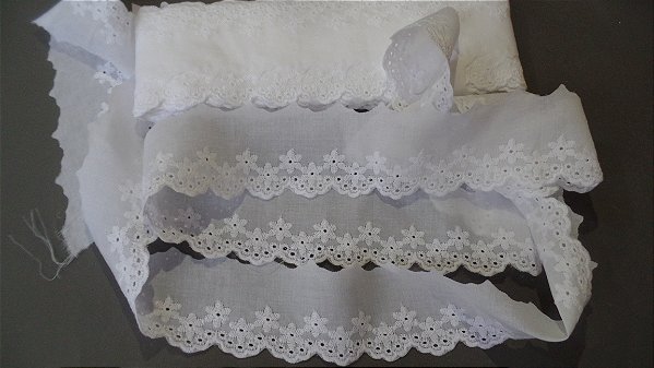 BA041 - 5,00cm x 13,70m | Bordado Inglês 100% Algodão Branco