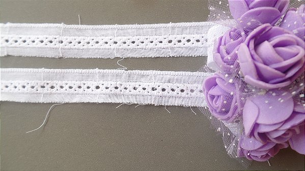 BA048 - 1,70cm x 13,70m | Bordado Inglês 100% Algodão Branco