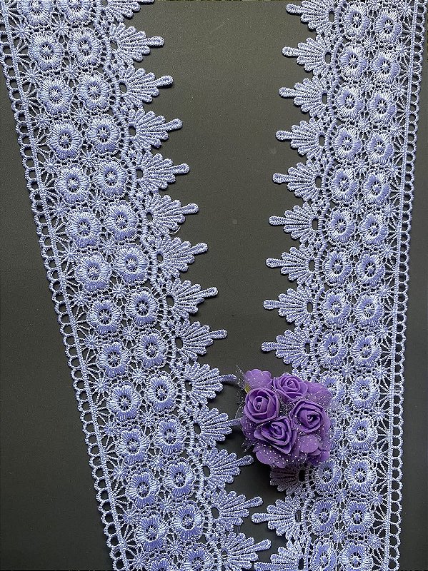 GP427 - 9,50cm x 13,70m | Renda Guipure 100% Poliéster BRANCO