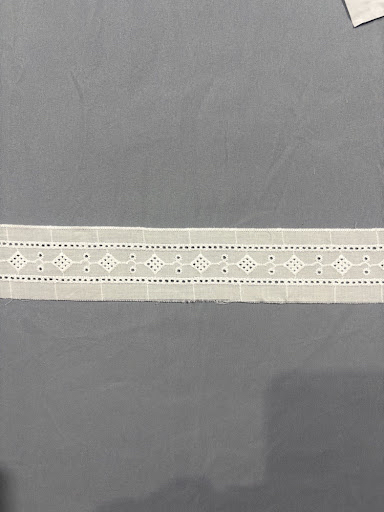 BA054- 4,5 cm x 13,70m | Bordado 100% Algodão Branco