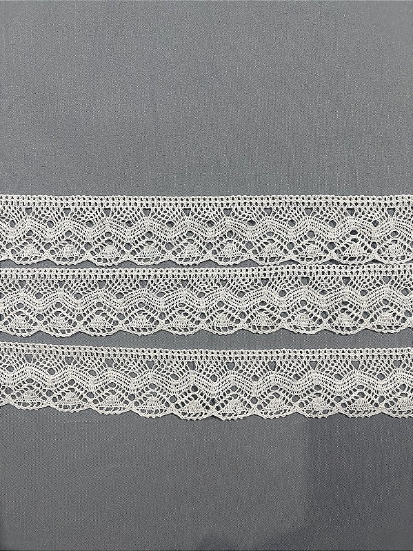 RA021 - 4,50cm x 10,00m | Renda Algodão - Branco