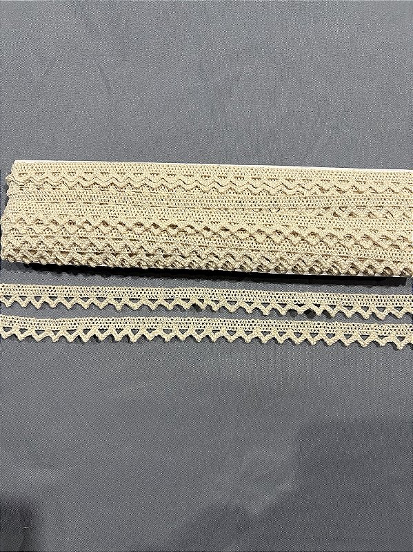 RA025 - 1,30cm x 10,00m | Renda Algodão Cru