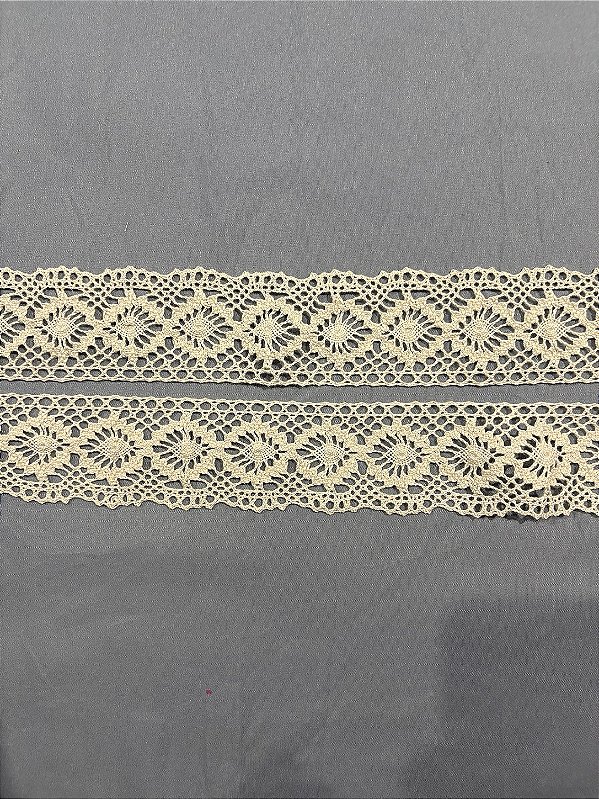 RA022 - 5,00cm x 10,00m | Renda Algodão - CRU