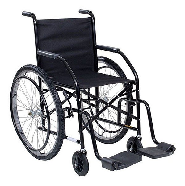 Cadeira de Rodas CDS 102 Semi Obesa Raiada Preta PI