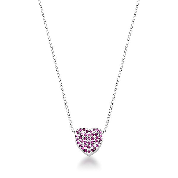 Colar Rosa dos Amores Cravejado Prata 925