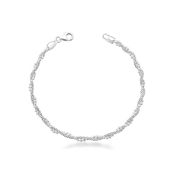 Pulseira Pipoca Trançada Prata 925