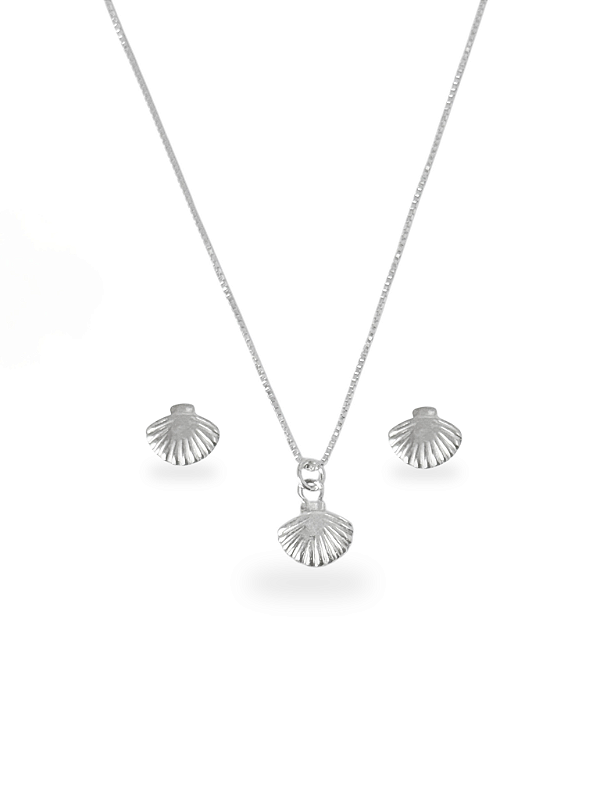 Conjunto Concha Prata 925