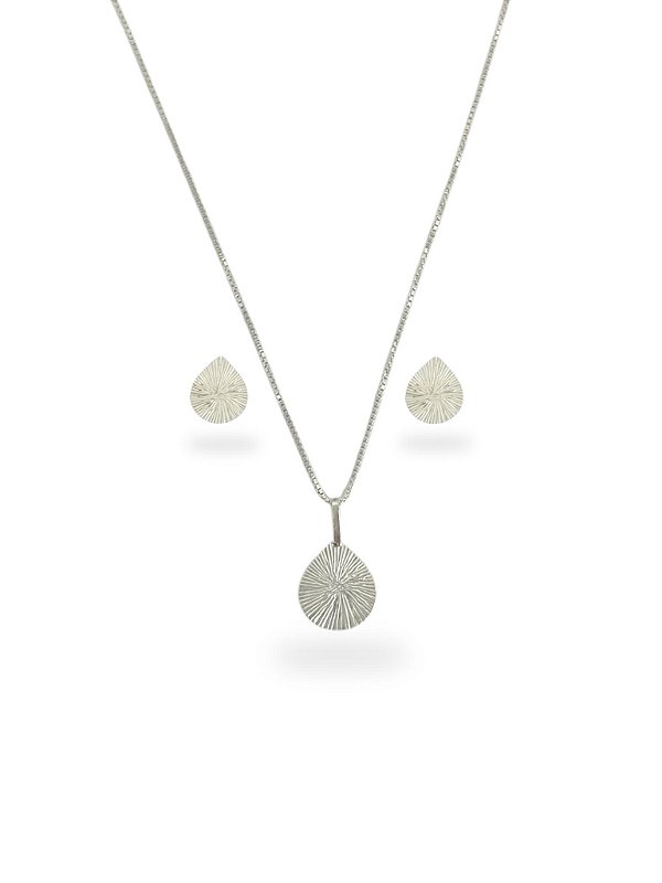 Conjunto Raio de Mim com Textura Radial Prata 925