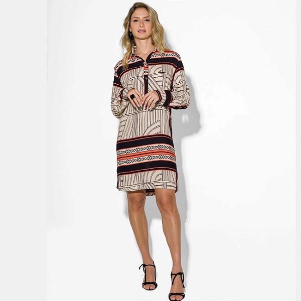 Vestido Manga Longa com Botões - DE CHELLES 00238