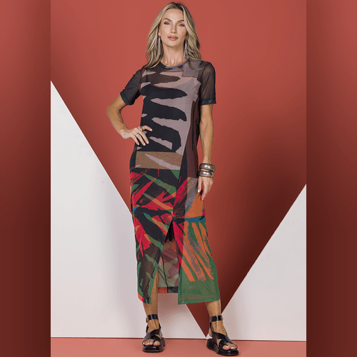 Vestido em Tule com Fenda Lateral - DE CHELLES 00865