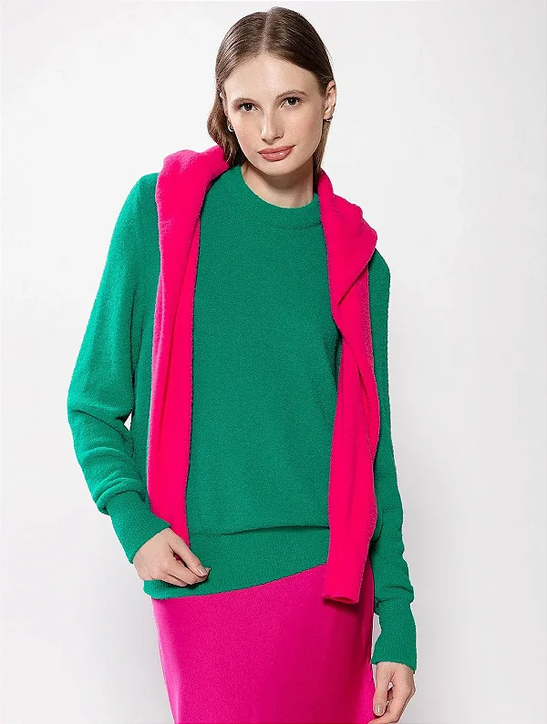 Blusa em Fio Pluma e Mangas de Cava Posta - BIAMAR 11365