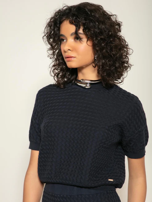 Blusa em Padronagem Trancelim - BIAMAR 11980