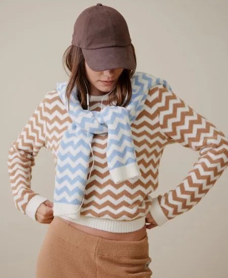 Blusa em Fio Nuvem e Padronagem Zig Zag - NORI 16870