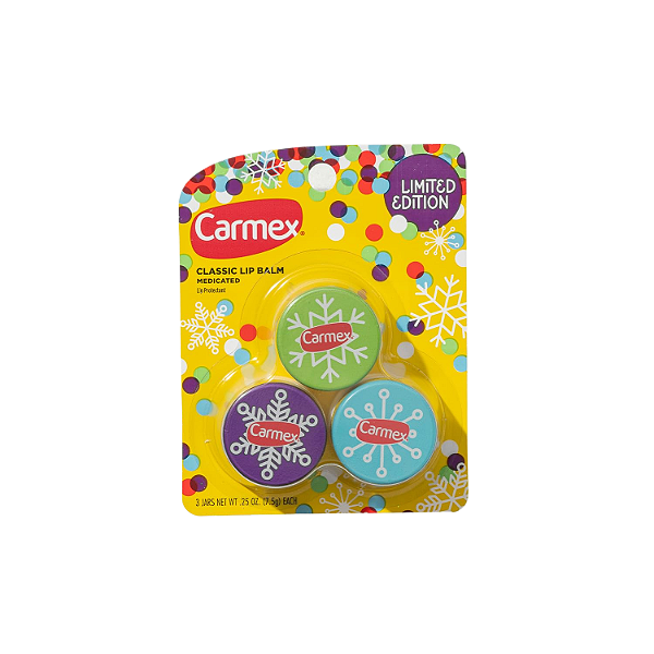 Kit Carmex Medicated Lip Balm Jars Holiday