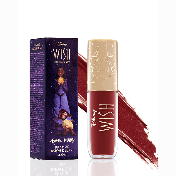 Batom e Blush Bruna Tavares Disney Wish Plush 2x1 | Cor: Valentino