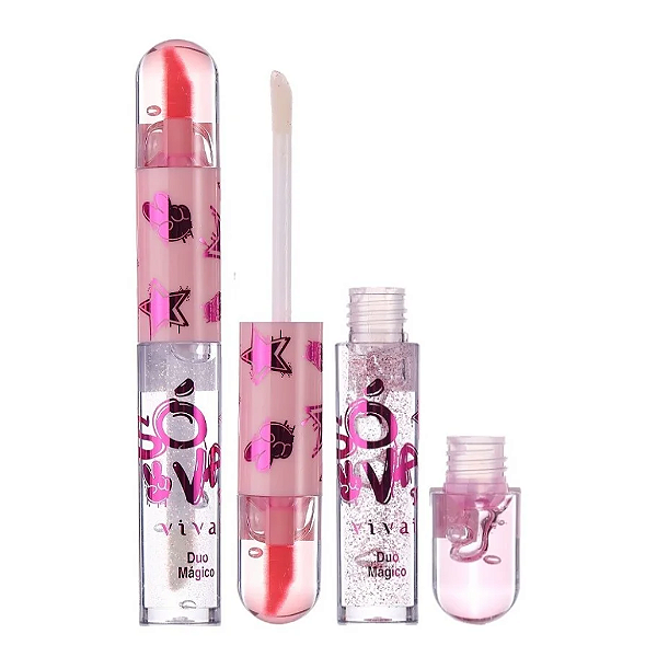 Lip Gloss Vivai Duo Magico So Vai Vermelho