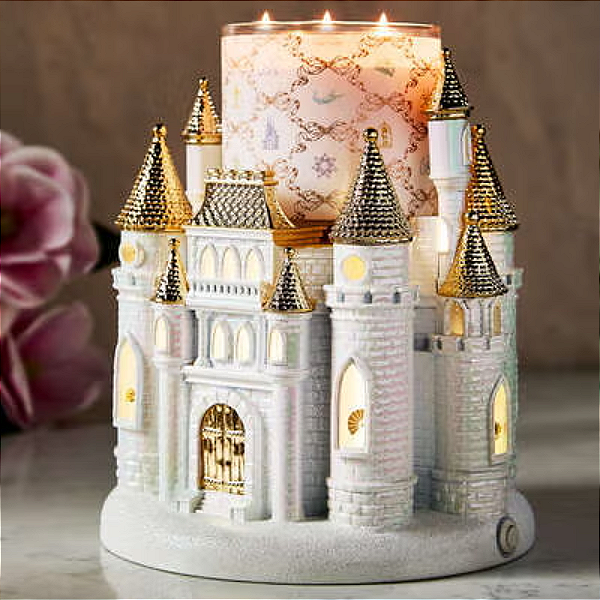 Suporte de Vela Bath and Body Works Disney Princess Light-up Castle Pedestal 3-Wick Candle Holder (Uma torre quebrada)