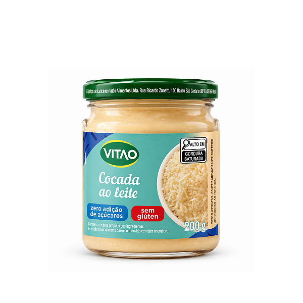 Cocada Ao Leite Zero adic Açúcar Vitao 200G