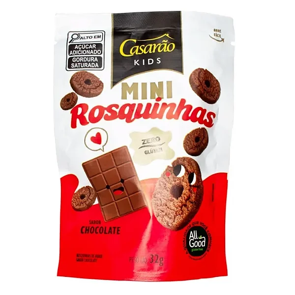 Mini Rosquinhas sabor Chocolate Casarão Kids 32g #desconto