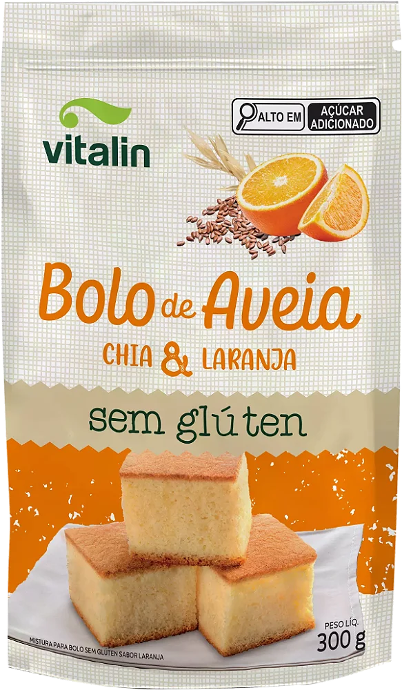 Mistura para bolo de Aveia 300g | Chia e Laranja