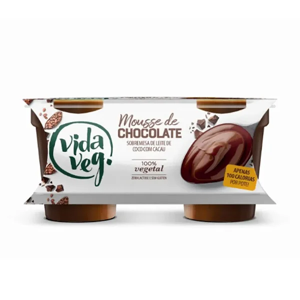 Mousse de Chocolate Vegano Vida Veg 200g #desconto