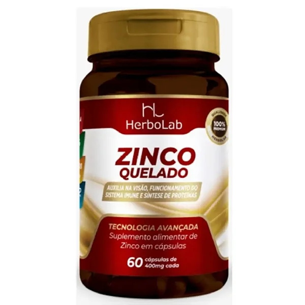 Zinco Herbo Lab Zinco Quelado - 60 Cápsulas (400mg)