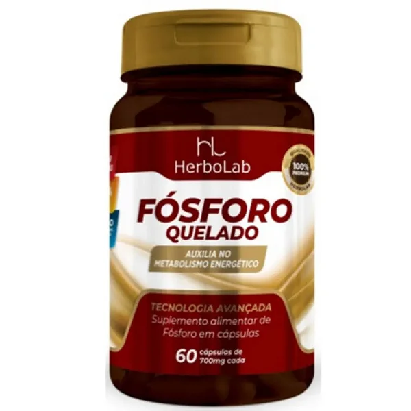 Fósforo Quelado 700mg Herbolab 60 cápsulas