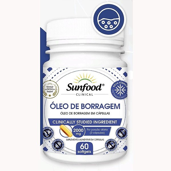 Óleo de Borragem 2000MG 60 Softgels