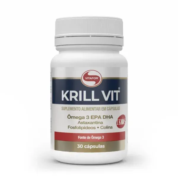 Suplemento Alimentar Vitafor Krill Vit (Ômega-3 EPA DHA + Astaxantina + Fosfolipídeos + Colina) - 30 Cápsulas
