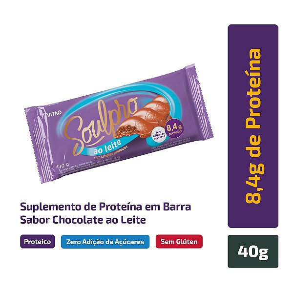 Soulpro 40g ao Leite Chocolate Protéico