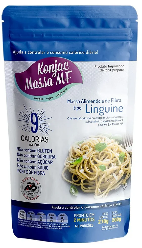 Massa Konjac MF Tipo Linguine 270g | Low Carb e Sem Glúten