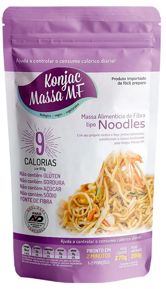 Massa Konjac MF Tipo Noodles 270g | Low Carb e Sem Glúten