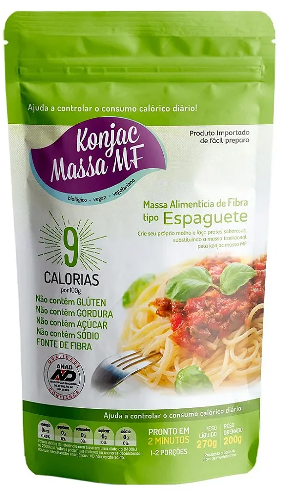 Massa Konjac MF Tipo Espaguete 270g | Low Carb e Sem Glúten