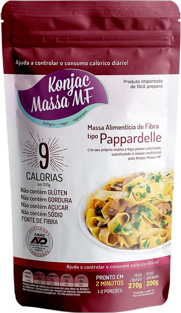 Massa Konjac MF Tipo Pappardelle 270g | Low Carb e Sem Glúten