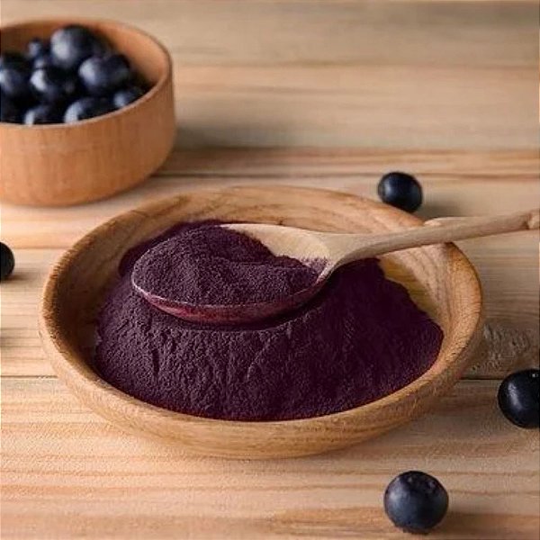 Açaí em pó, prático para preparo de bebidas, smoothies e receitas. Embalagem de 25g