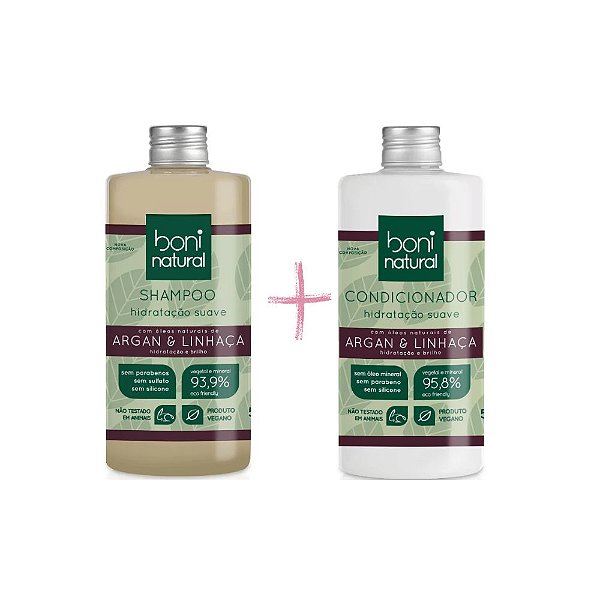 Shampoo + Condicionador Argan e Linhaça 500ml