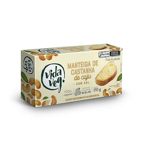 Manteiga Tablete de Castanha de Cajú Vida Veg 200g #desconto