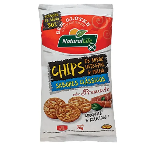 Chips de Arroz Integral NaturalLife Presunto 70g | s/Glúten