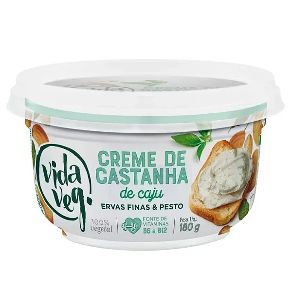 Creme de Castanha de Caju Ervas Finas c/Pesto Vida Veg 180g #desconto
